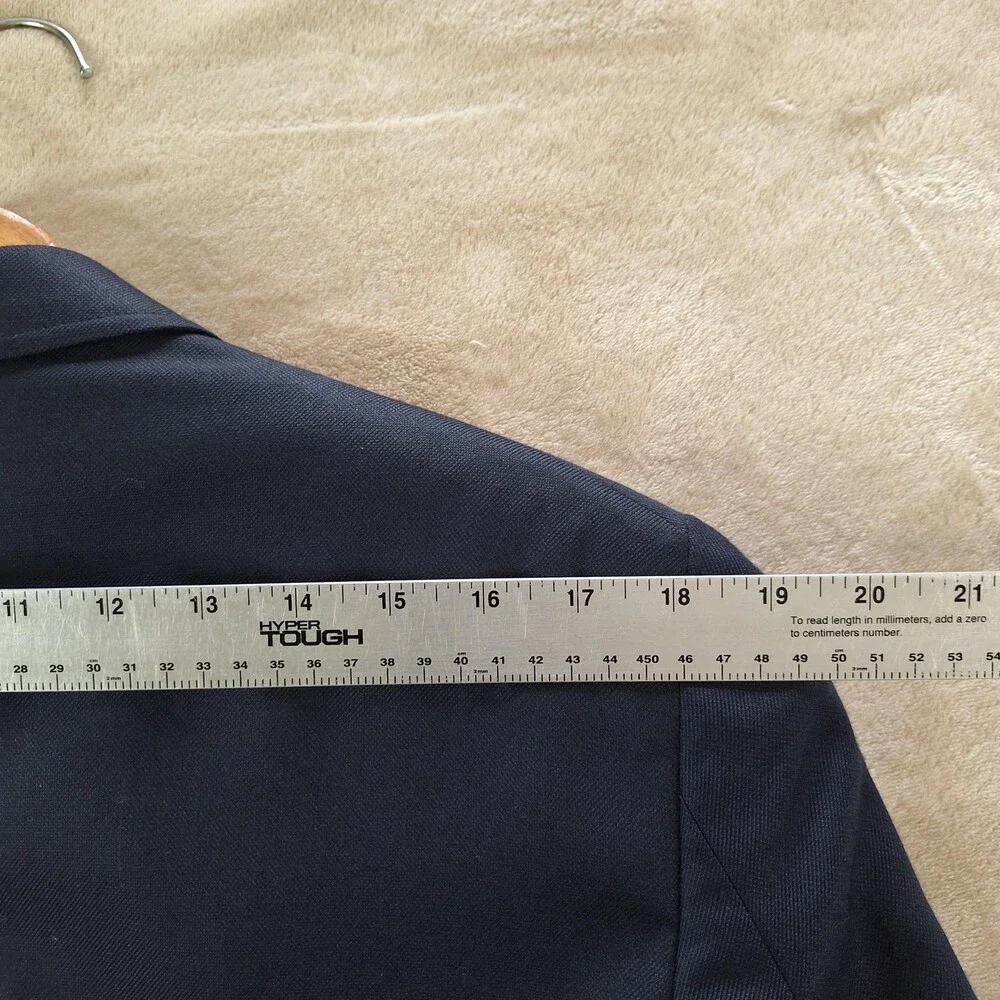 Tommy Hilfiger Blazer Mens 42 Navy Blue Wool Silk Blend Two Button Suit Jacket